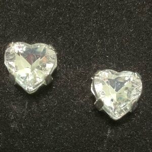 Heart-Shaped Silver-toned Earrings Great Condition